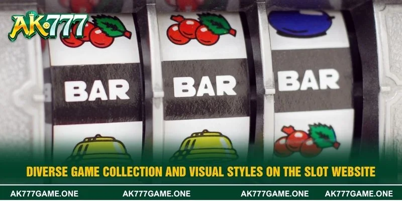 Diverse game collection and visual styles on the slot website