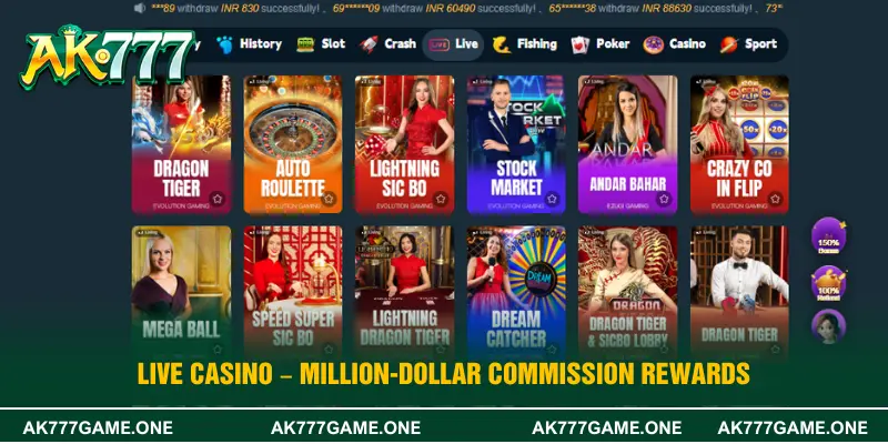 Live Casino – Million Dollar Commissios