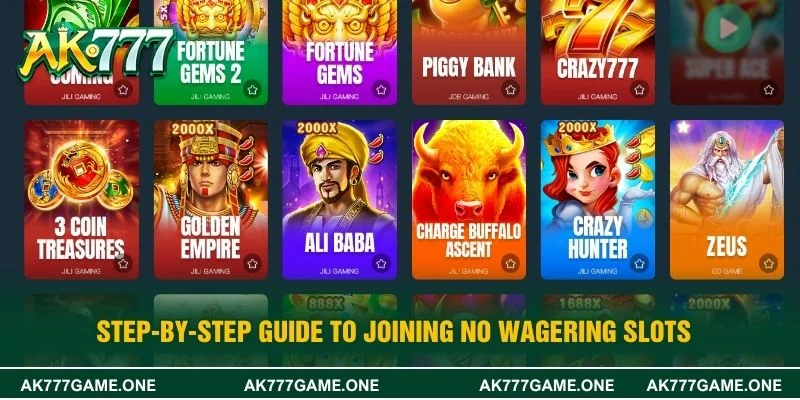 Step-by-step guide to joining no wagering slots